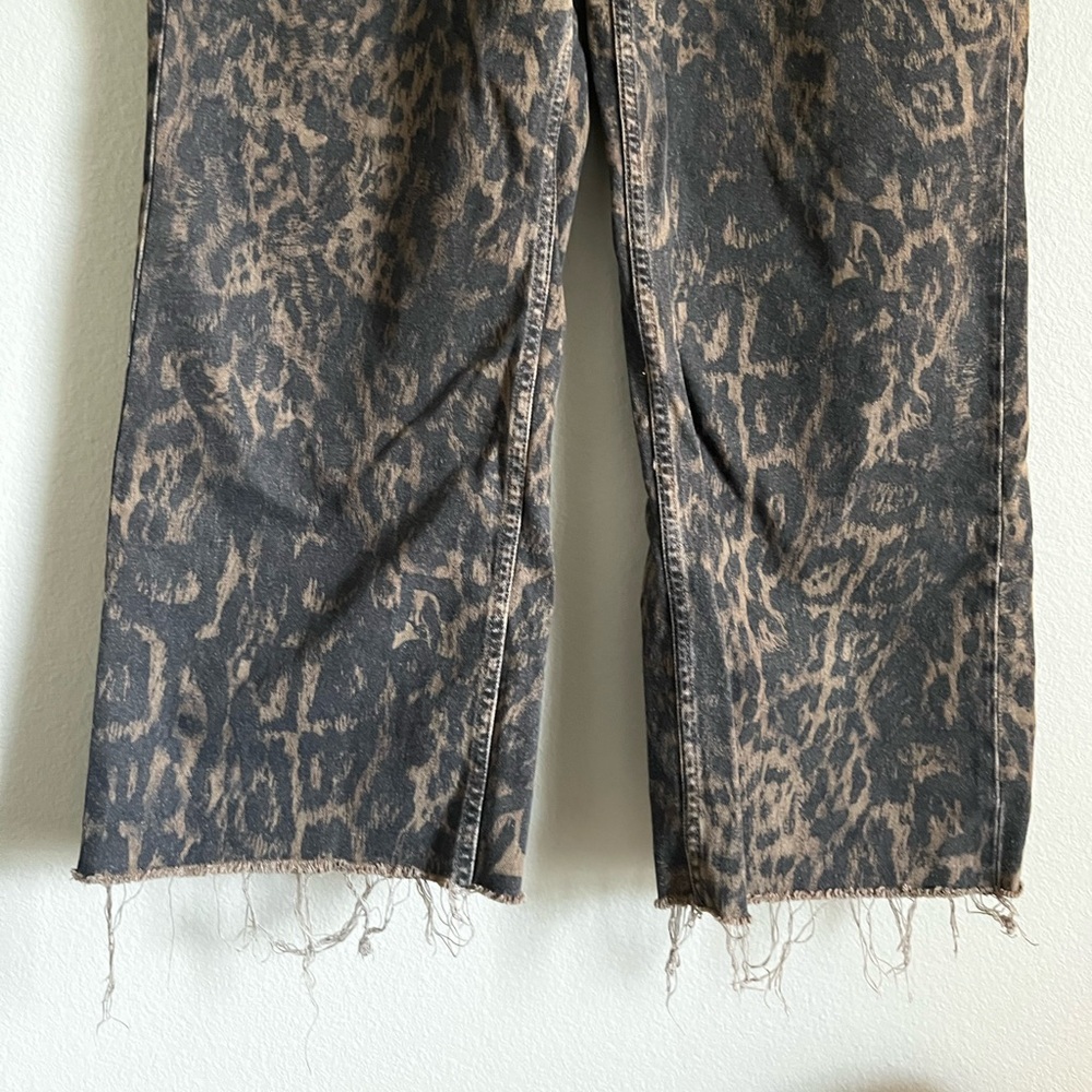 ALL SAINTS Blake High Rise Jeans in Jinx Golden Brown size 30 leopard print - Picture 2 of 7